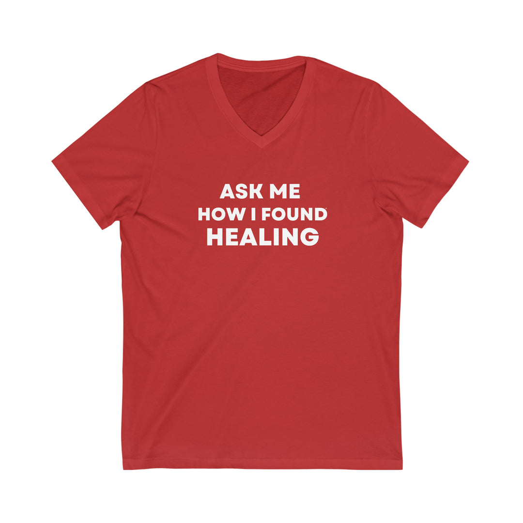 Healing, Unisex Jersey Short Sleeve V-Neck Tee (ENG CDN)