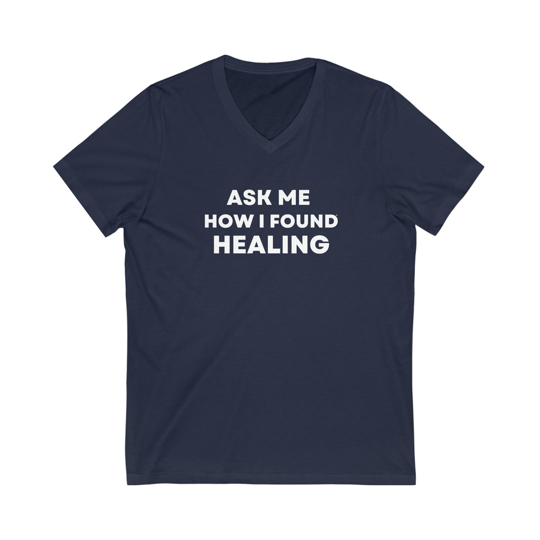 Healing, Unisex Jersey Short Sleeve V-Neck Tee (ENG CDN)