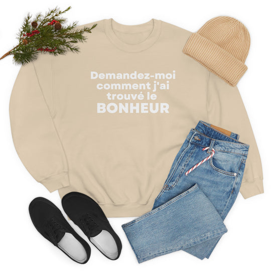 Bonheur/Happiness, Unisex Heavy Blend™ Crewneck Sweatshirt (FR CDN)