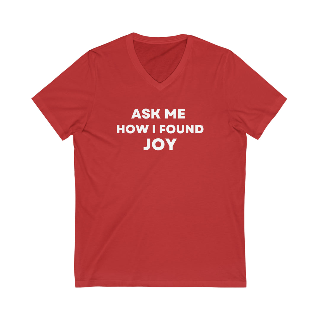 Joy, Unisex Jersey Short Sleeve V-Neck Tee (ENG CDN)