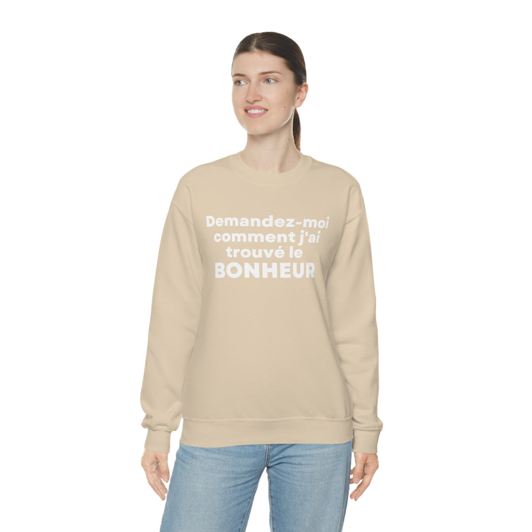 Bonheur/Happiness, Unisex Heavy Blend™ Crewneck Sweatshirt (FR CDN)