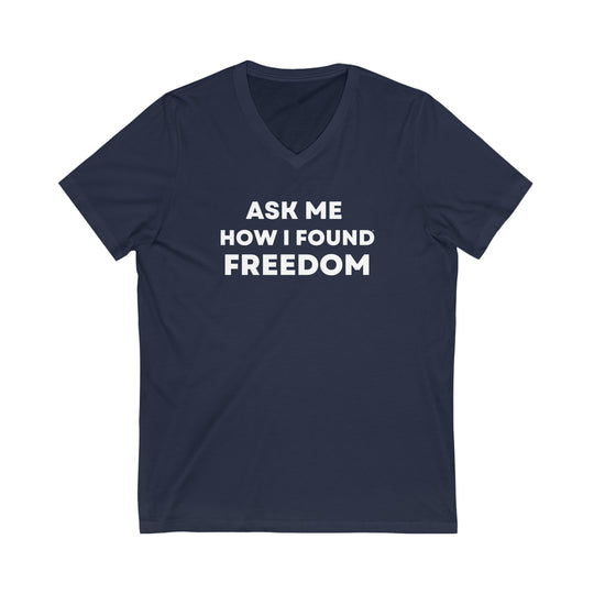 Freedom, Unisex Jersey Short Sleeve V-Neck Tee (ENG CDN)