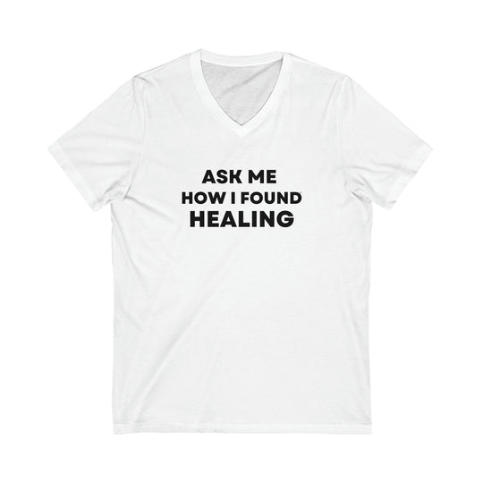 Healing, Unisex Jersey Short Sleeve V-Neck Tee (ENG CDN)