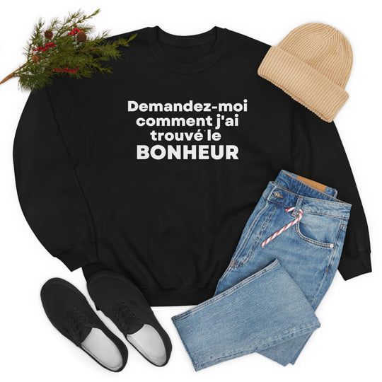 Bonheur/Happiness, Unisex Heavy Blend™ Crewneck Sweatshirt (FR CDN)