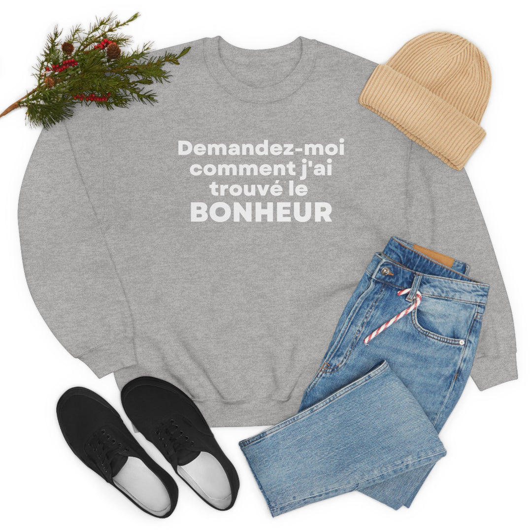 Bonheur/Happiness, Unisex Heavy Blend™ Crewneck Sweatshirt (FR CDN)