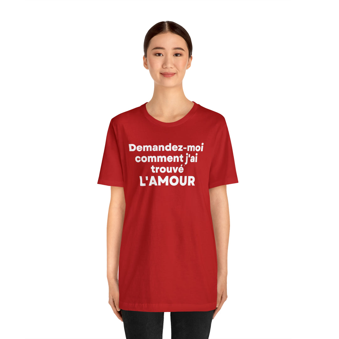 L'amour/Love, Unisex Jersey Short Sleeve Tee (FR CDN)