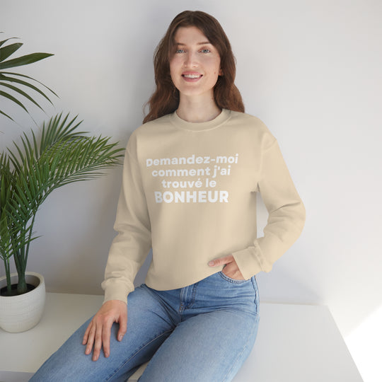 Bonheur/Happiness, Unisex Heavy Blend™ Crewneck Sweatshirt (FR CDN)