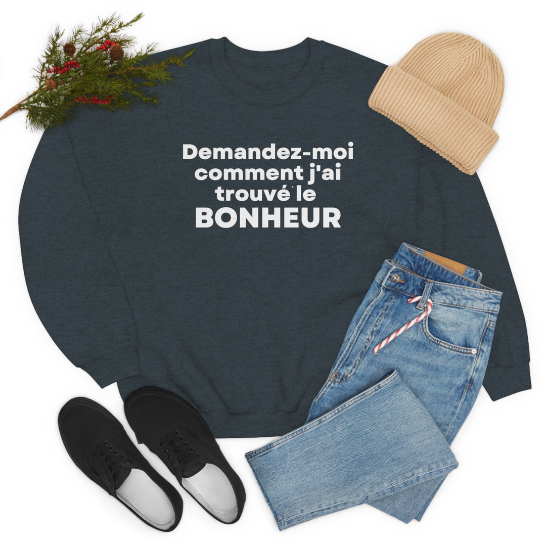 Bonheur/Happiness, Unisex Heavy Blend™ Crewneck Sweatshirt (FR CDN)