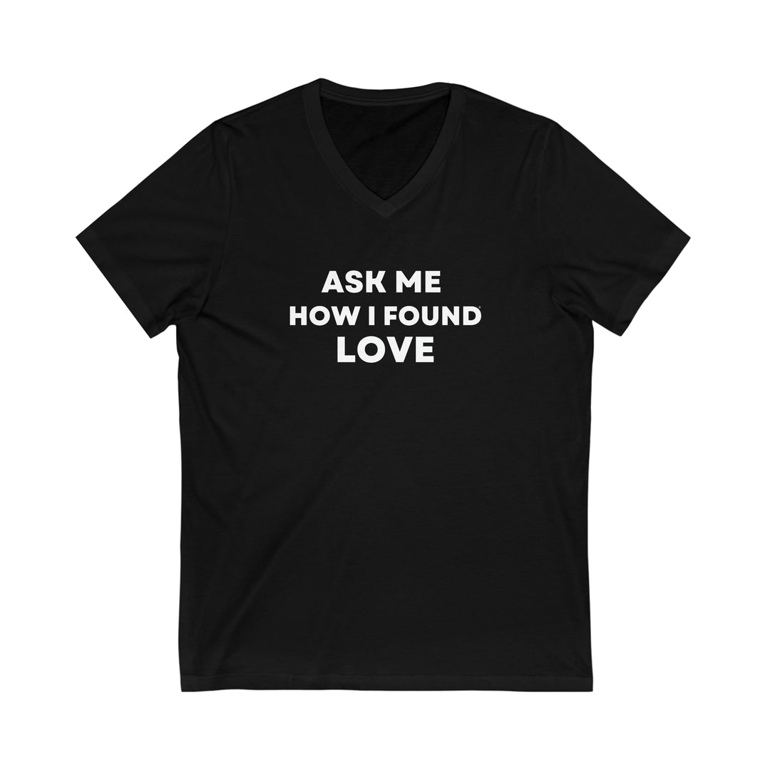 Love, Unisex Jersey Short Sleeve V-Neck Tee (ENG CDN)