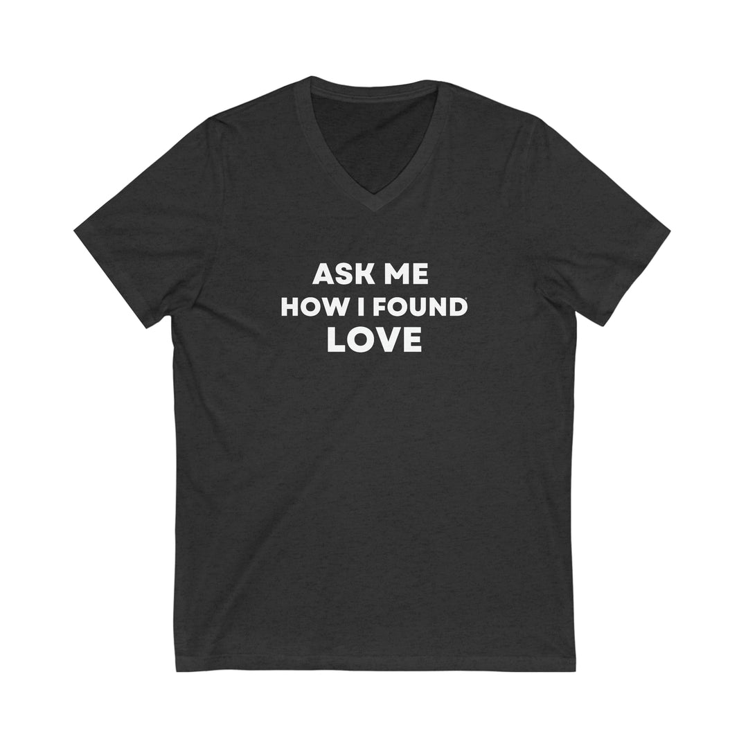 Love, Unisex Jersey Short Sleeve V-Neck Tee (ENG CDN)