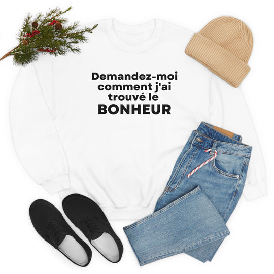 Bonheur/Happiness, Unisex Heavy Blend™ Crewneck Sweatshirt (FR CDN)