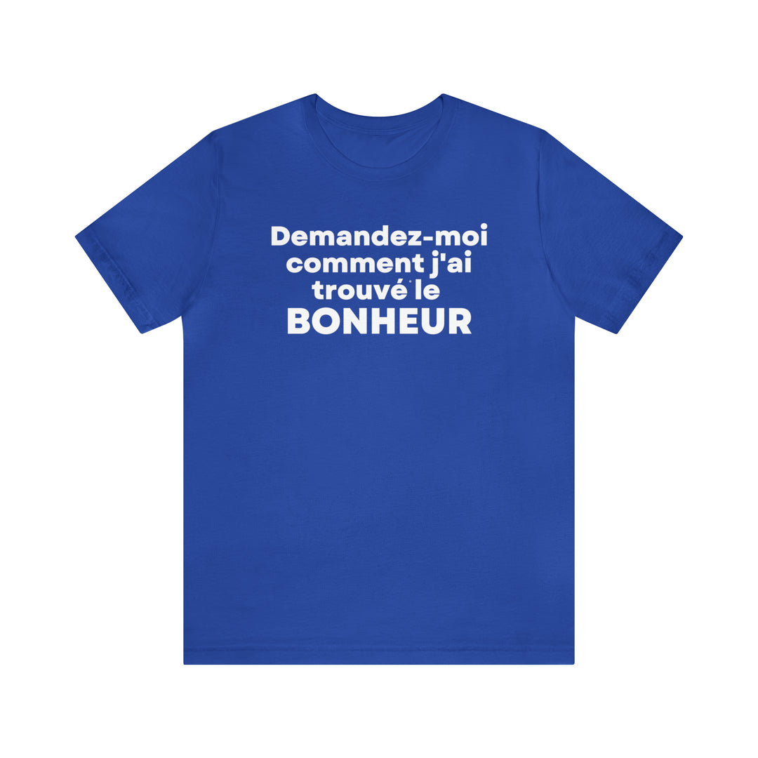 Bonheur/Happiness, Unisex Jersey Short Sleeve Tee (FR CDN)