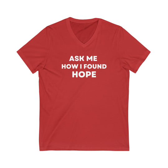 Hope, Unisex Jersey Short Sleeve V-Neck Tee (ENG CDN)