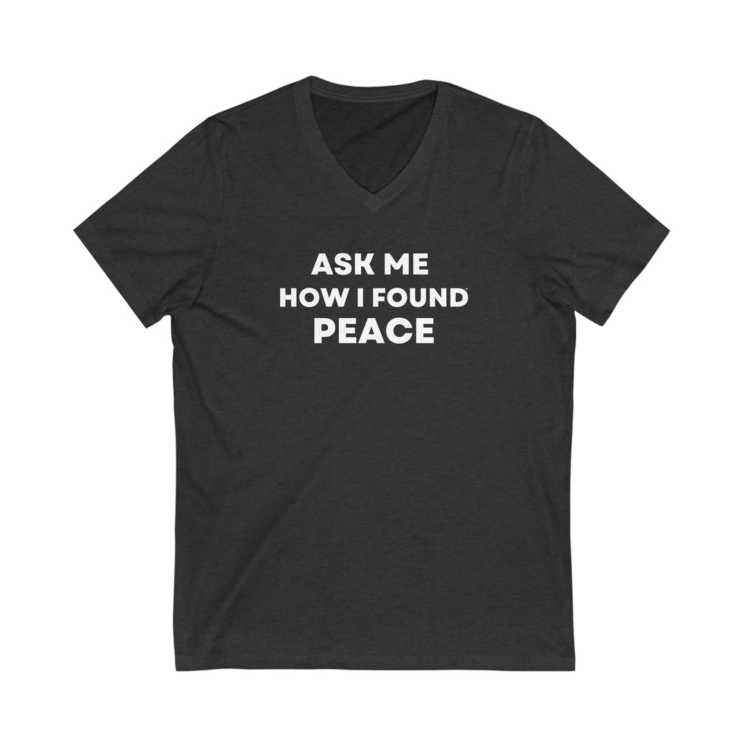 Peace, Unisex Jersey Short Sleeve V-Neck Tee (ENG CDN)