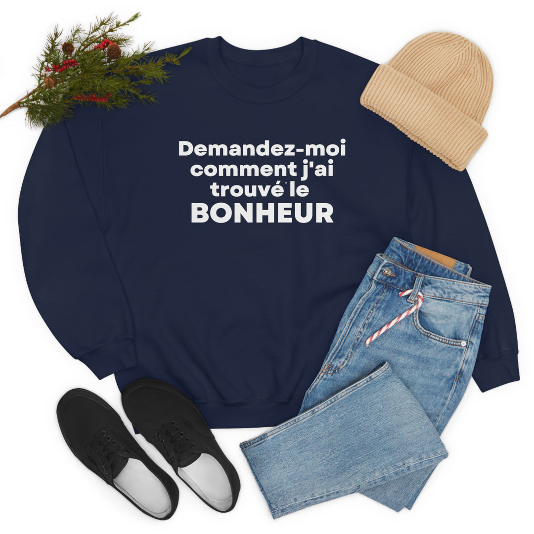 Bonheur/Happiness, Unisex Heavy Blend™ Crewneck Sweatshirt (FR CDN)