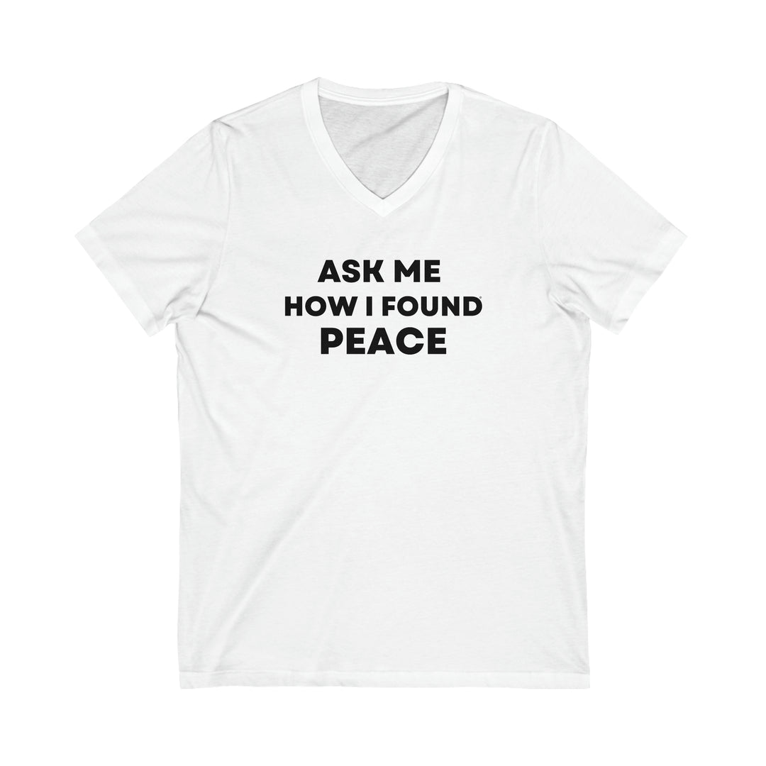 Peace, Unisex Jersey Short Sleeve V-Neck Tee (ENG CDN)