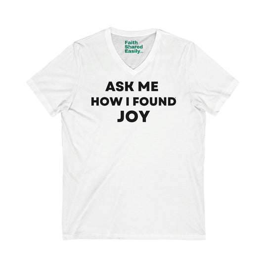 (DE) JOY, Unisex Jersey Short Sleeve V-Neck Tee