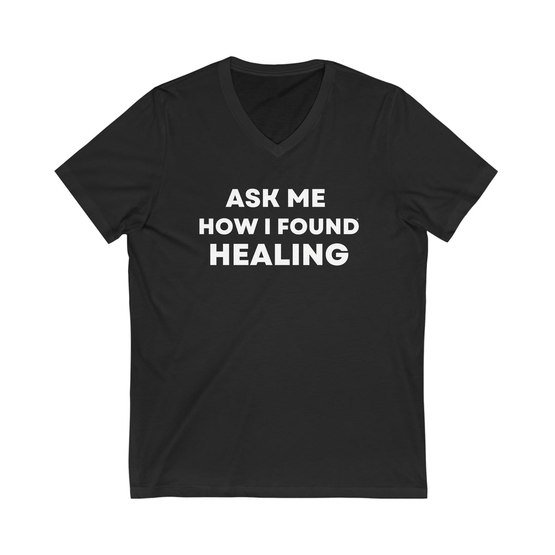 HEALING, Unisex Jersey Short Sleeve V-Neck Tee (ENG US)