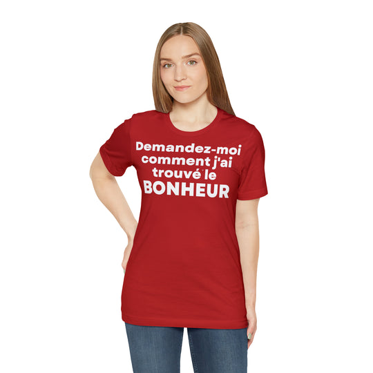 Bonheur/Happiness, Unisex Jersey Short Sleeve Tee (FR EU)