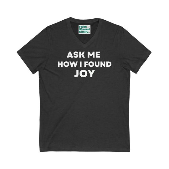 (DE) JOY, Unisex Jersey Short Sleeve V-Neck Tee