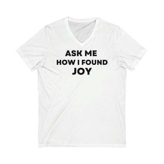 Joy, Unisex Jersey Short Sleeve V-Neck Tee (ENG UK)