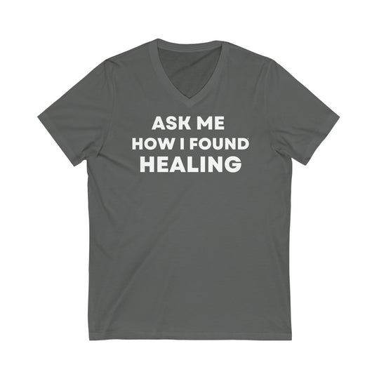 Healing, Unisex Jersey Short Sleeve V-Neck Tee (ENG UK)