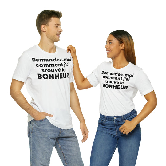 Bonheur/Happiness, Unisex Jersey Short Sleeve Tee (FR EU)