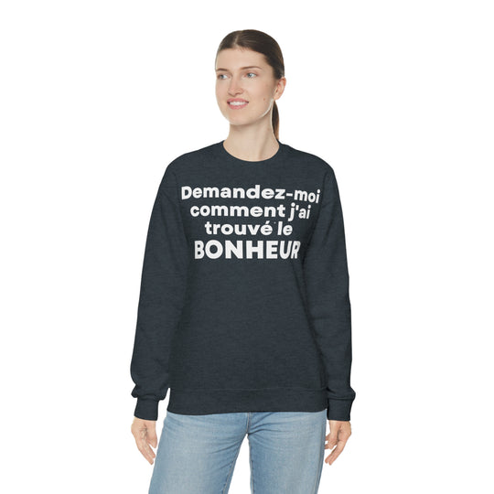 Bonheur/Happiness, Unisex Heavy Blend™ Crewneck Sweatshirt (FR EU)