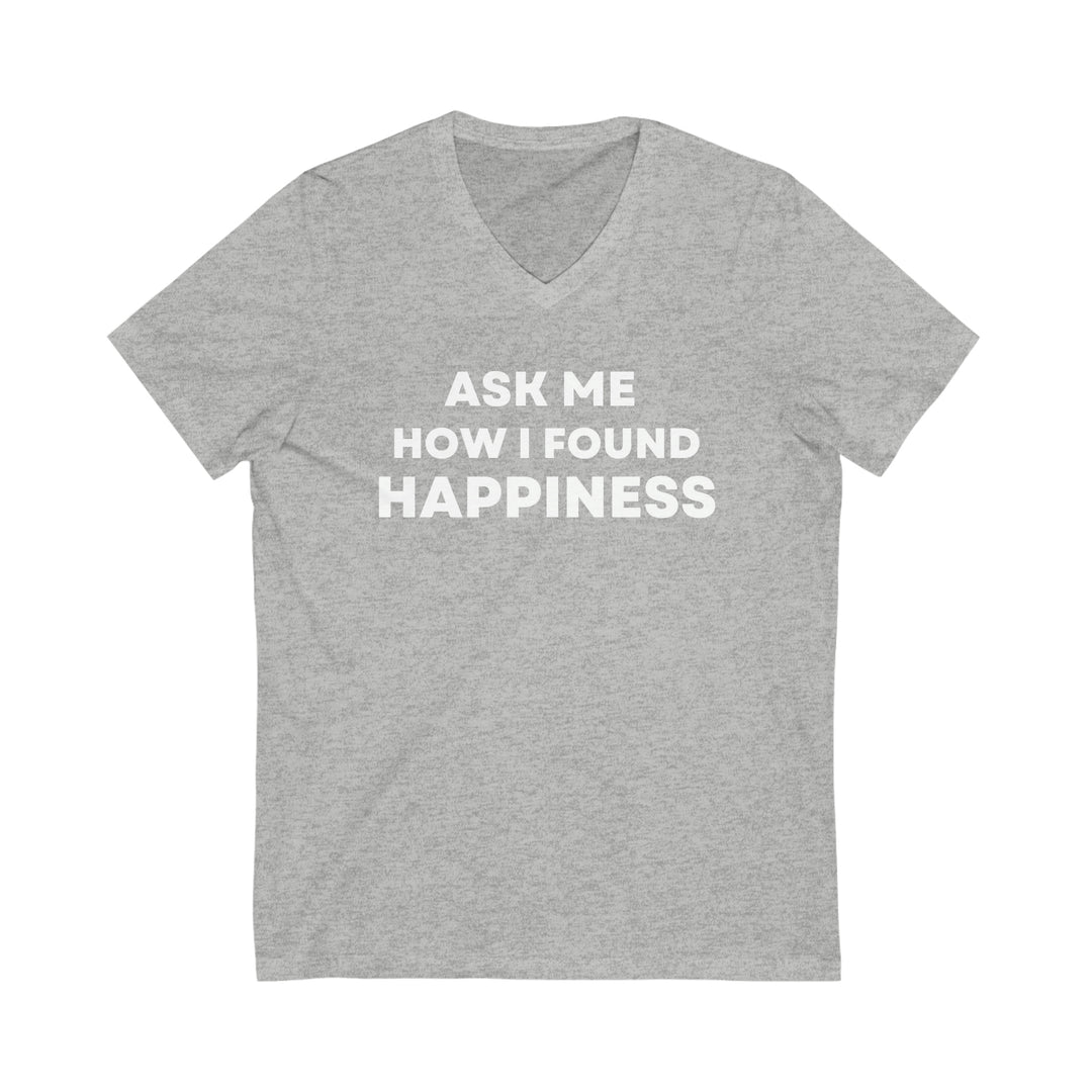 Happiness, Unisex Jersey Short Sleeve V-Neck Tee (ENG US)