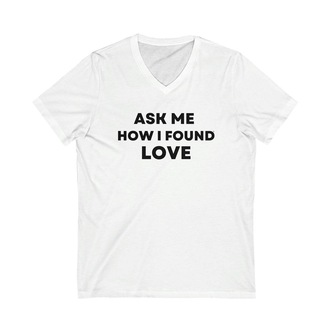 Love, Unisex Jersey Short Sleeve V-Neck Tee (ENG US)