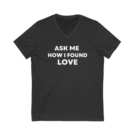 Love, Unisex Jersey Short Sleeve V-Neck Tee (ENG US)