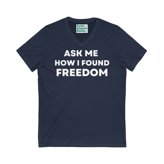 Freedom, Unisex Jersey Short Sleeve V-Neck Tee (EU DE)