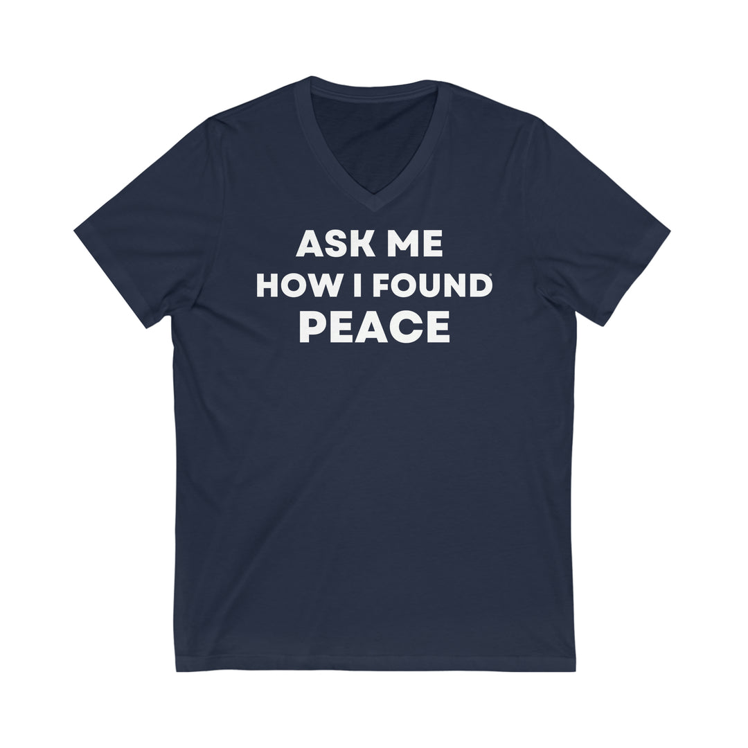 Peace, Unisex Jersey Short Sleeve V-Neck Tee (ENG UK)