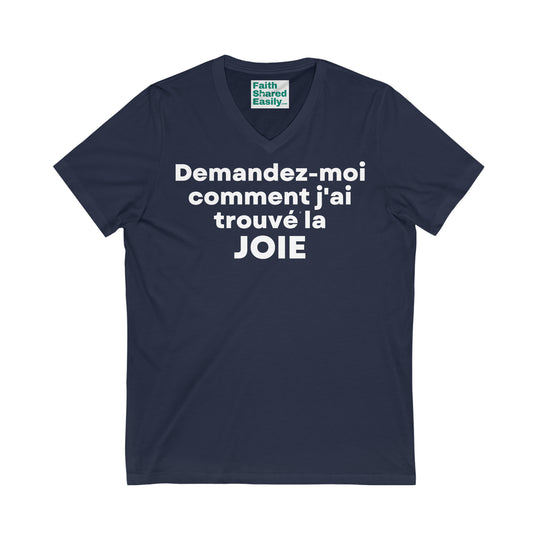 Joie/Joy, Unisex Jersey Short Sleeve V-Neck Tee (FR EU)