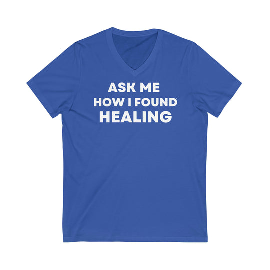 Healing, Unisex Jersey Short Sleeve V-Neck Tee (ENG UK)