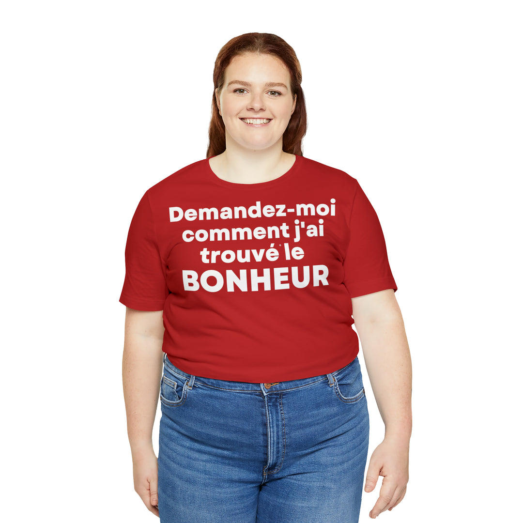 Bonheur/Happiness, Unisex Jersey Short Sleeve Tee (FR EU)