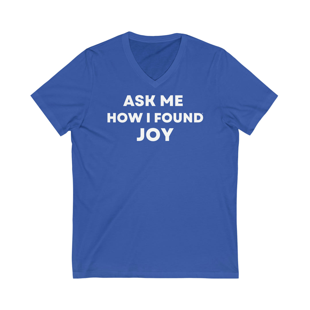 Joy, Unisex Jersey Short Sleeve V-Neck Tee (ENG UK)