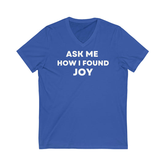 Joy, Unisex Jersey Short Sleeve V-Neck Tee (ENG UK)