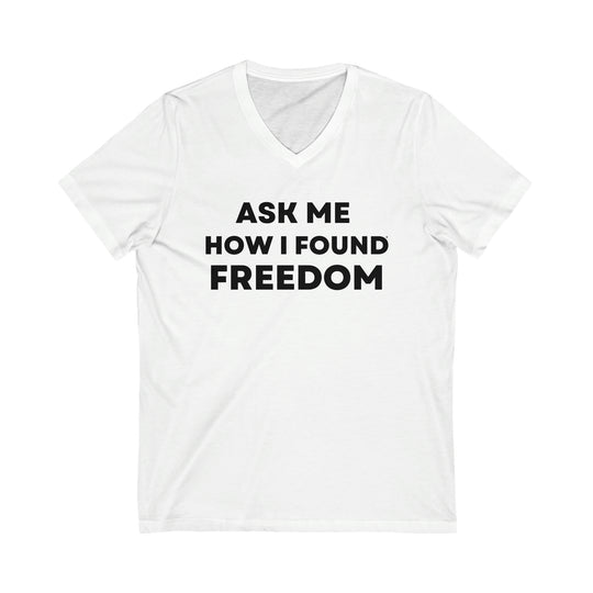 Freedom, Unisex Jersey Short Sleeve V-Neck Tee (ENG US)