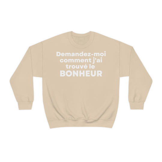 Bonheur/Happiness, Unisex Heavy Blend™ Crewneck Sweatshirt (FR EU)