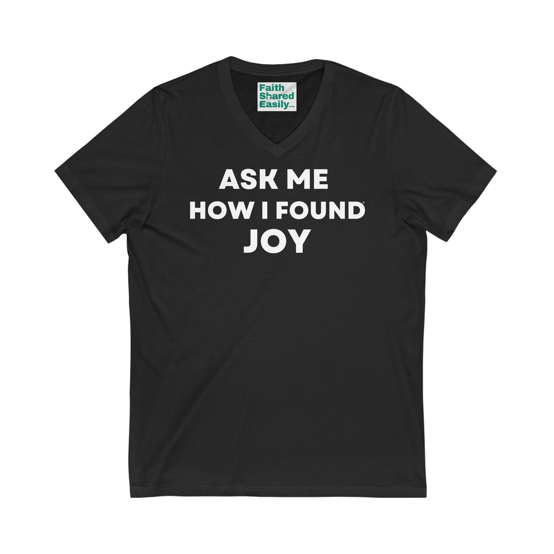 (DE) JOY, Unisex Jersey Short Sleeve V-Neck Tee