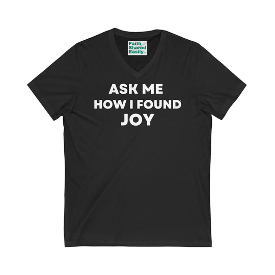 (DE) JOY, Unisex Jersey Short Sleeve V-Neck Tee