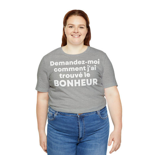 Bonheur/Happiness, Unisex Jersey Short Sleeve Tee (FR EU)