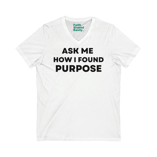 (DE) PURPOSE, Unisex Jersey Short Sleeve V-Neck Tee