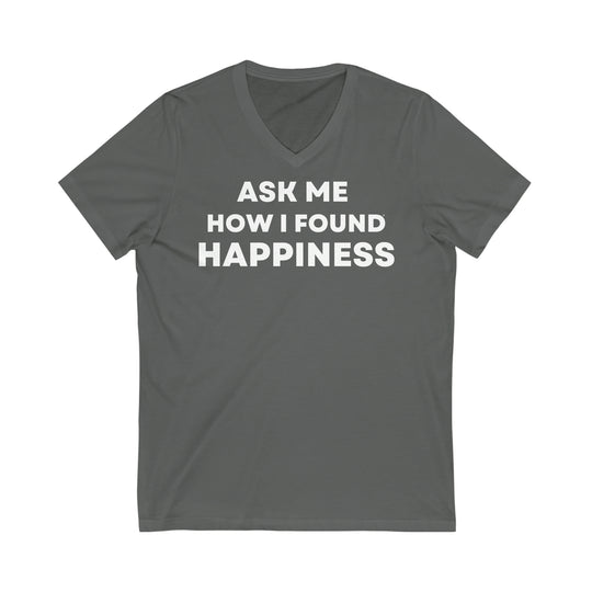 Happiness, Unisex Jersey Short Sleeve V-Neck Tee (ENG UK)