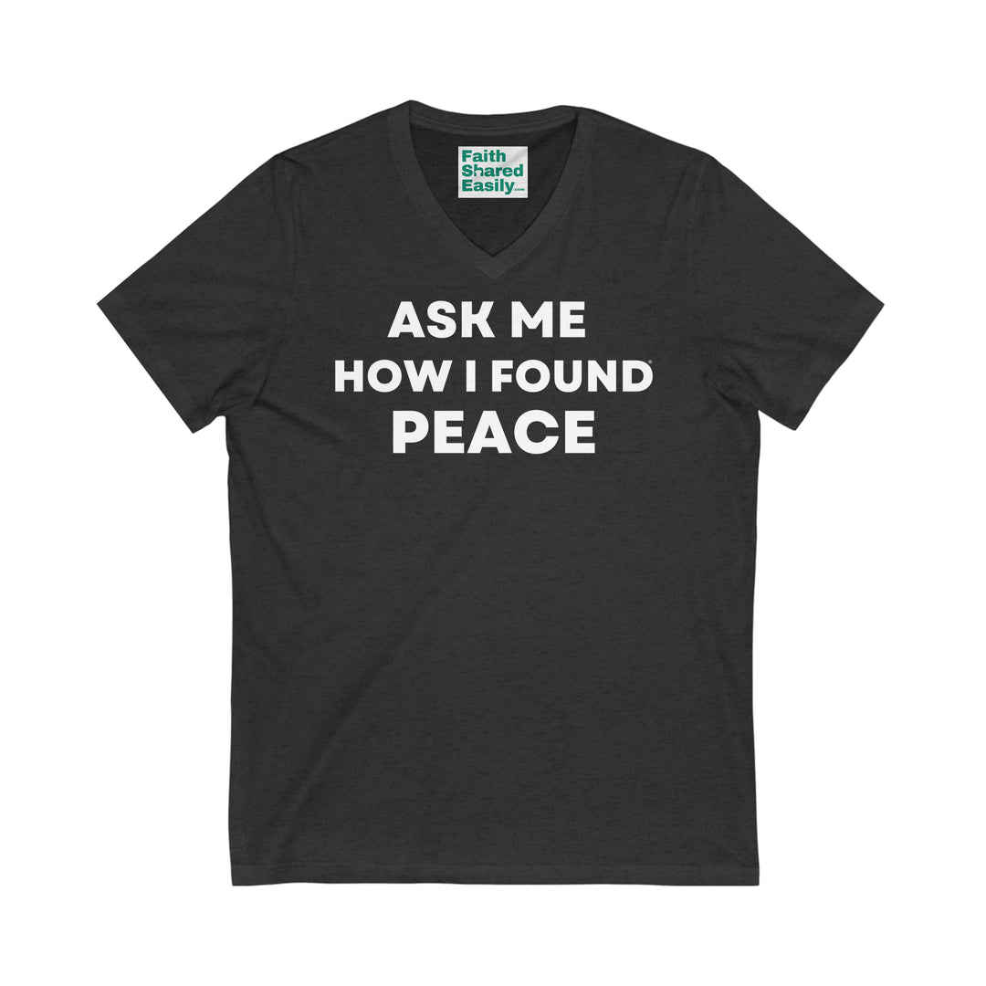 (DE) Peace, Unisex Jersey Short Sleeve V-Neck Tee