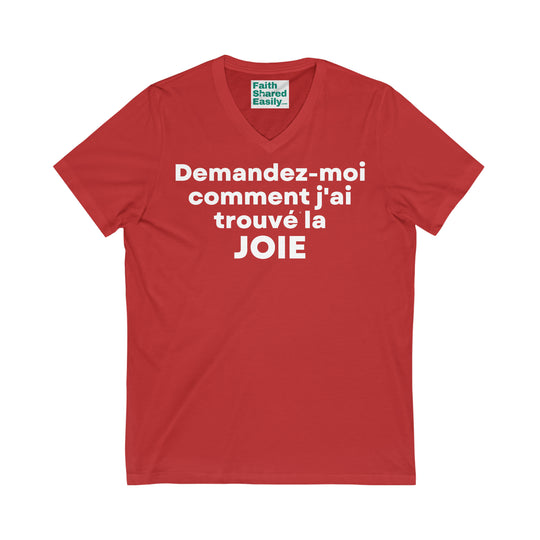 Joie/Joy, Unisex Jersey Short Sleeve V-Neck Tee (FR EU)