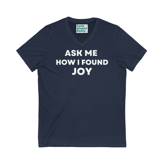 (DE) JOY, Unisex Jersey Short Sleeve V-Neck Tee