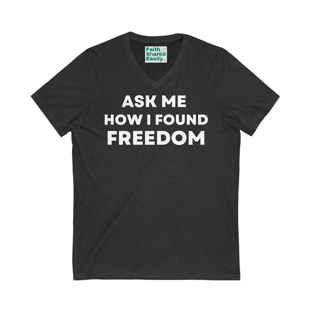 Freedom, Unisex Jersey Short Sleeve V-Neck Tee (EU DE)