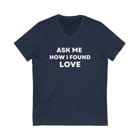 Love, Unisex Jersey Short Sleeve V-Neck Tee (ENG US)